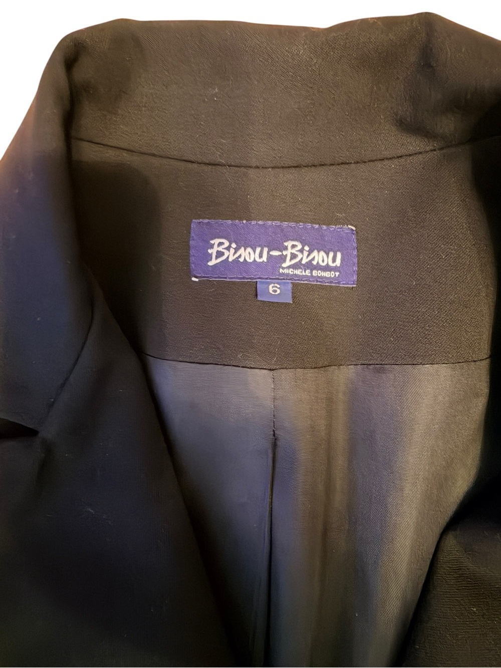 Bisou Bisou Long Black Single-Breasted Blazer/Coat - Picture 4 of 12